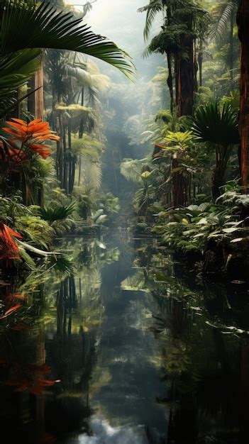 Premium AI Image | tropical rainforest HD 8K wallpaper Stock Photographic Image