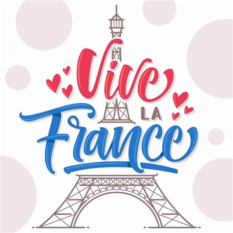 Premium Vector | Vive la france bastille day lettering illustration