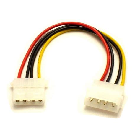 4 Pin Molex Male to a 4 Pin Molex Female Power Cable - Walmart.com ...