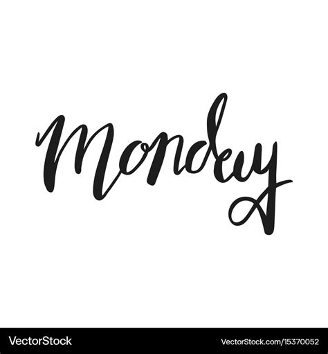 Monday brush calligraphy lettering Royalty Free Vector Image