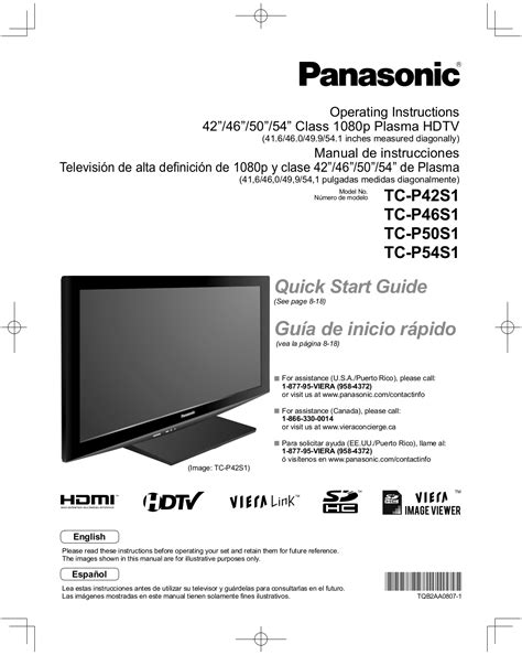 Download free pdf for Panasonic Viera TC-P42S1 TV manual