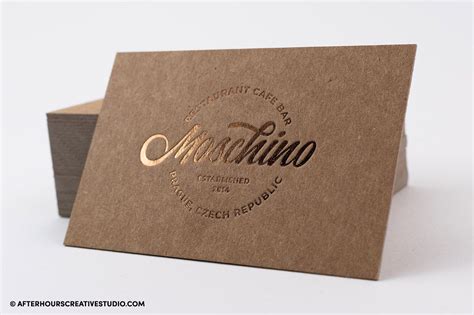 "Luxury Foil Stamped Kraft Business Cards | 15 Foil Colours