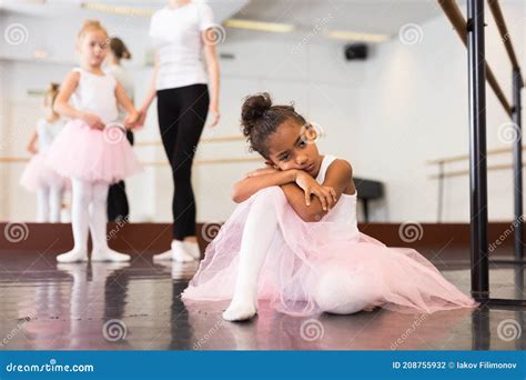 Sad and Tired Little Ballerina Stock Photo - Image of european ...