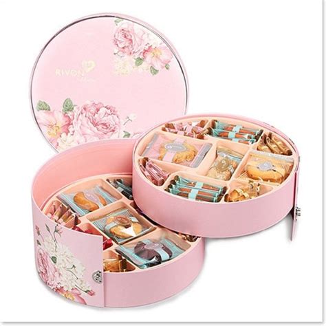 Gourmet Cookie Gift Boxes| 2-tier Round Cardboard Cookies Container