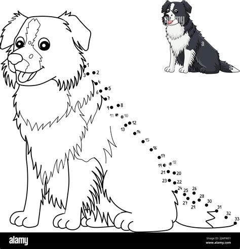 Dot to Dot Border Collie Dog Isolated Coloring Stock Vector Image & Art - Alamy
