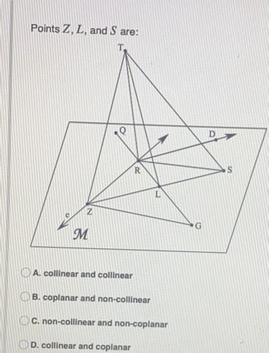 Solved: Points Z, L, and S are: A. collinear and collinear B. coplanar ...