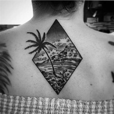 Geometric Island Beach Tattoo | Remington Tattoo Parlor