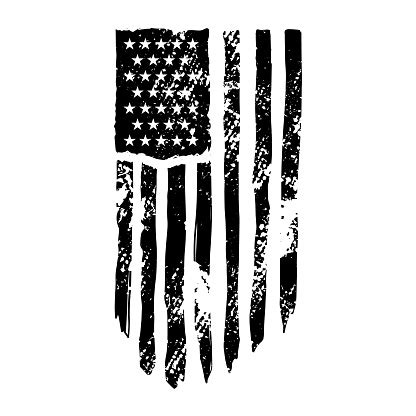 American Flag In Grunge Style Design Element For Label Sign Emblem Poster Vector Illustration ...