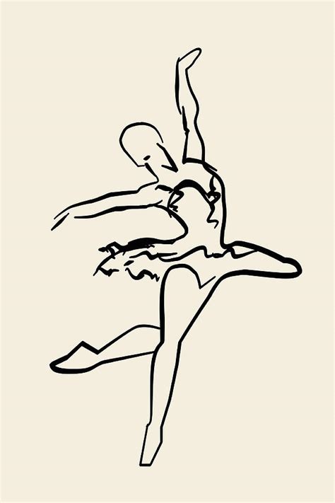 Minimalist Ballet Line Art Drawing 1t Mixed Media by Brian Reaves | Pixels