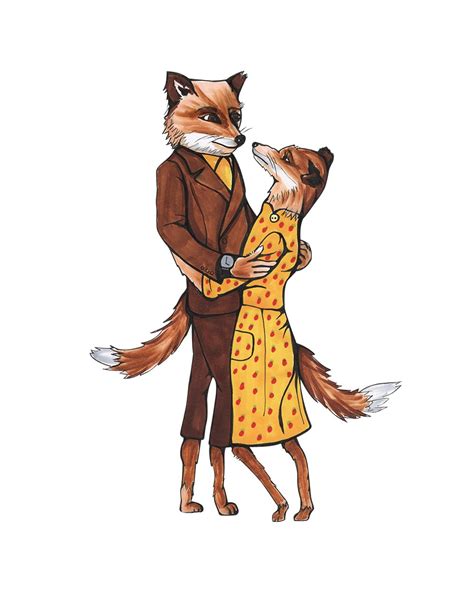 Mr. and Mrs. Fox Fantastic Mr. Fox PRINT of an original | Etsy