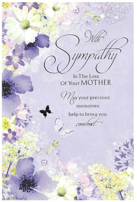 SYMPATHY CONDOLENCE ON THE LOSS OF YOUR MOTHER GREETING CARD 7"X5" FLORAL 5052738592703 | eBay ...