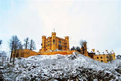 Castle in Germany, Schwangau. Winter. Stock Photo - Image of architecture, trees: 198492110