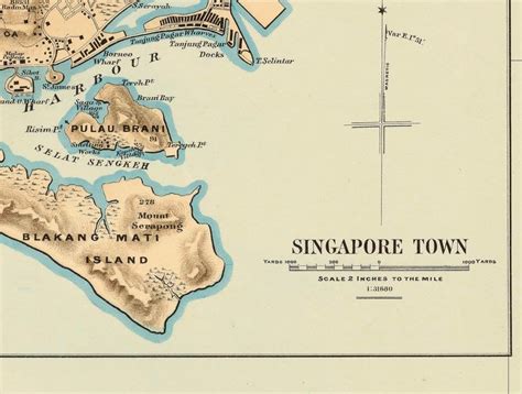 Old Map of Malay Peninsula Singapore 1898 Vintage Map Wall Map Print ...