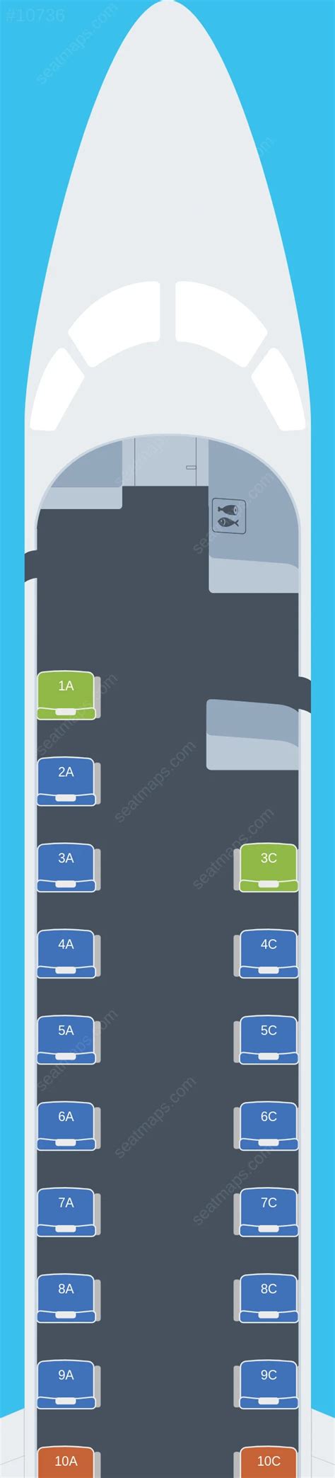 Seat map of JSX Air Embraer ERJ145 aircraft