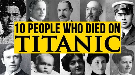 Who Died On The Titanic Names