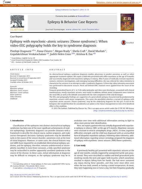 Epilepsy with Myoclonic–Atonic Seizures (Doose Syndrome): When Video-EEG Polygraphy Holds the ...