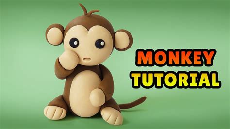 🔴DIY how to make a MONKEY - Easy Polymer Clay, Fondant Cake Topper ...