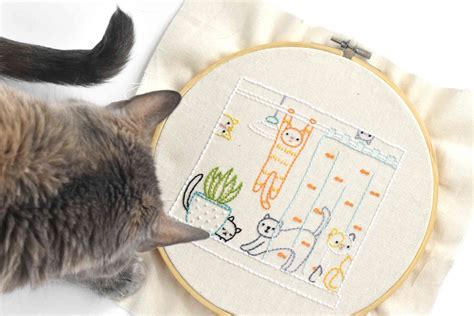 15 Cat Embroidery Patterns