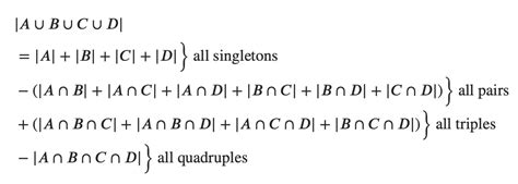 probability theory - Inclusion/exclusion principle formula with 4 sets ...