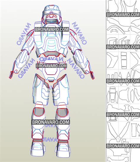 HALO 3 Cosplay Armor Template - Master Chief Full Armor Pepakura – NAVARO Master Chief Cosplay ...