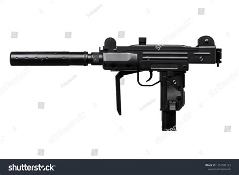 Submachine Gun Silencer Isolated On White Stock Photo 1155091123 ...