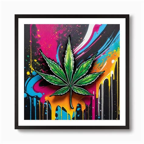 Marijuana Leaf 10 Art Print by Noctarius - Fy