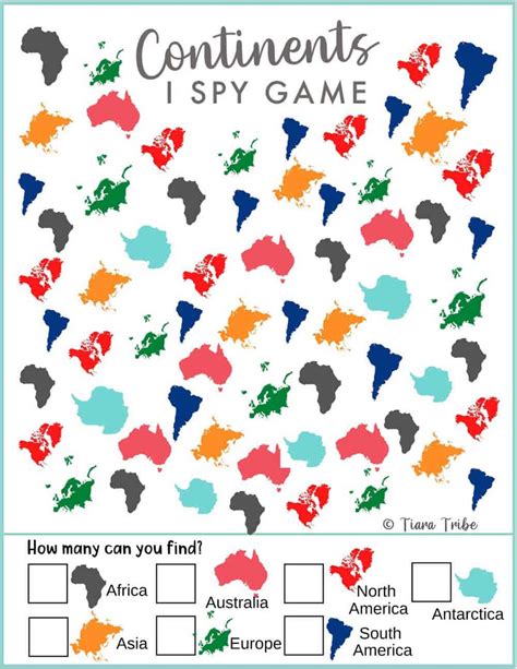 Continent I Spy Game - A Fun Geography Game For Young Kids