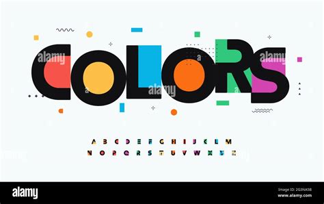 Colors font alphabet letters. Modern logo typography. Color creative ...