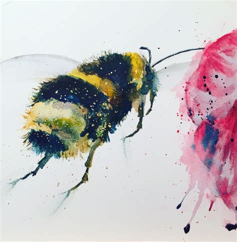 Watercolour bumblebee | Art, Watercolor bumble bee, Painting