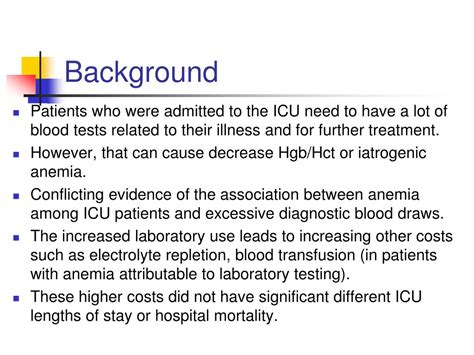 PPT - Iatrogenic Anemia in the ICU PowerPoint Presentation, free download - ID:5760844