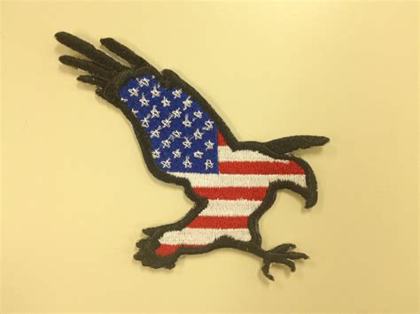 American Eagle Embroidered Patch with Iron On Backing, Patriotic Eagle Patch, Stars and Stripes ...