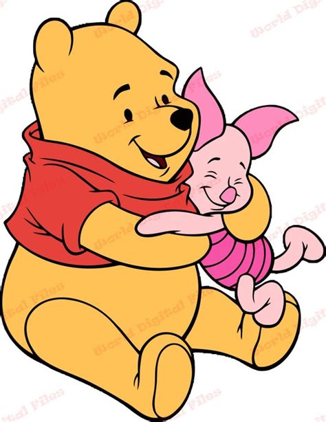 Winnie the Pooh and Piglet Hug SVG Svg Dxf Cricut | Etsy Hong Kong