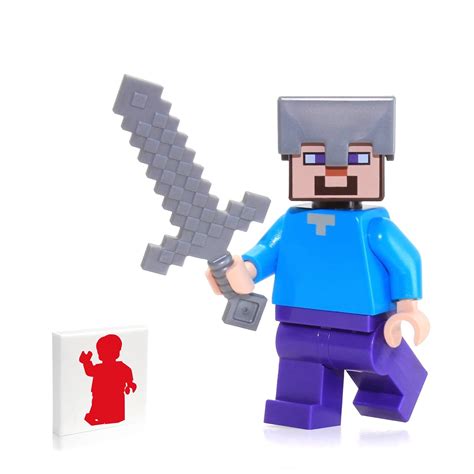 Buy LEGO Minecraft Minifigure Steve Minifig with Iron Helmet + Online ...