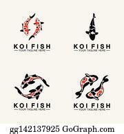 380 Clip Art Koi Fish Logo Vector Template Illustration | Royalty Free ...