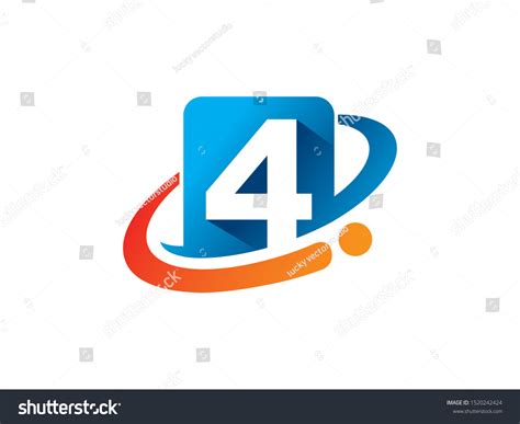 Number 4 Logo Symbol Template Design Stock Vector (Royalty Free ...