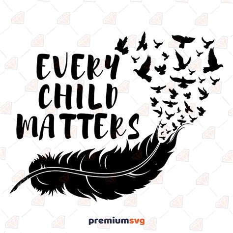 Every Child Matters Feather SVG, Feather with Birds Svg Design | PremiumSVG