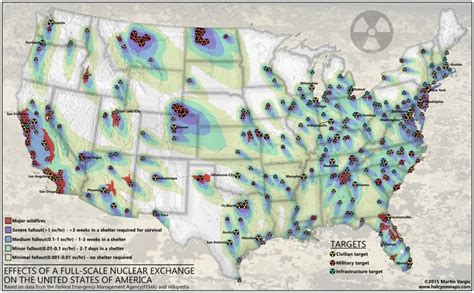 Most accurate map of nuclear targets and ensuing fallout in the US? : r/preppers