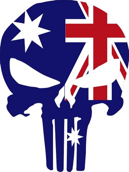 AUSTRALIAN FLAG PUNISHER DECAL / STICKER 02