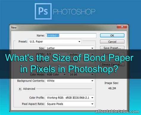 What's the Size of Bond Paper in Pixels in Photoshop? - Photoshop ...