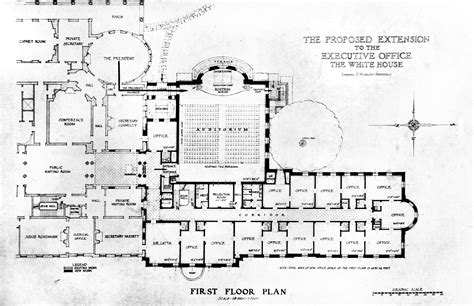 Harry Truman's Proposed West Wing Extension Was Never Built | Mansion floor plan, Floor plans ...