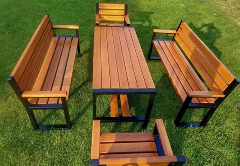 Handcrafted Outdoor Wooden Patio Furniture Set Garden Bench Outdoor ...