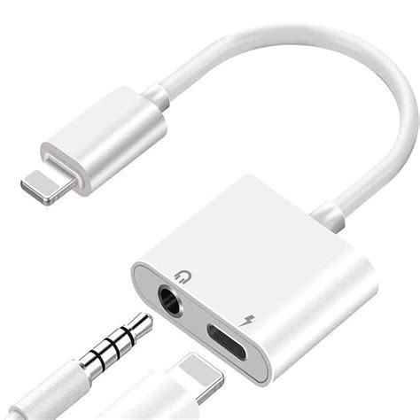 [Apple MFi Certified] Lightning to 3.5 mm Headphone Adapter Dual Ports Dongle Charger Jack&AUX ...