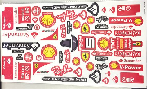 Ferrari 2017 F1 Sticker Sheet