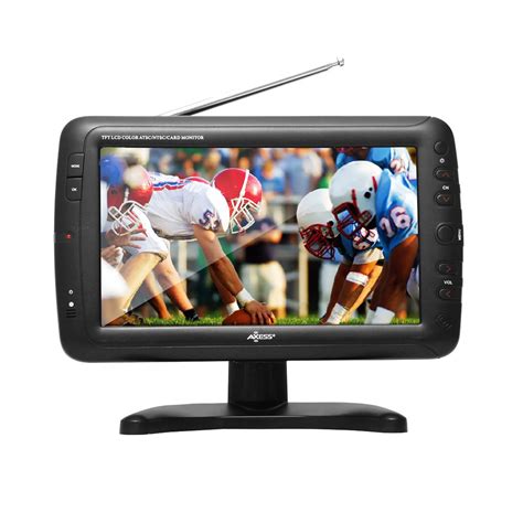 Axess 9" Portable TV ATSC with Battery, HD Screen Mode 16:9 with Rotary ...