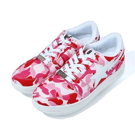 PINK BAPESTA ABC CAMO SHOES - BAPESTA