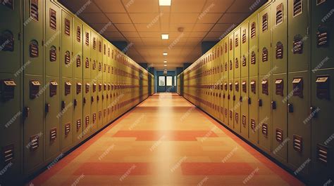 Premium AI Image | School corridor with lockers