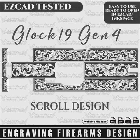 Engraving Firearms Design Glock 19 Gen4 Scroll Design - Etsy