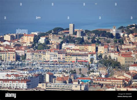 aerial view of the city of Cannes with the bay Stock Photo - Alamy