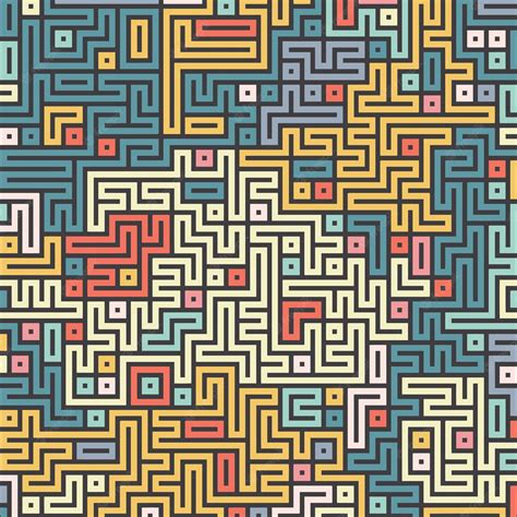 Premium Vector | Retro coloured maze style pattern background