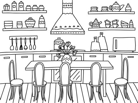 Kitchen Table Coloring Pages